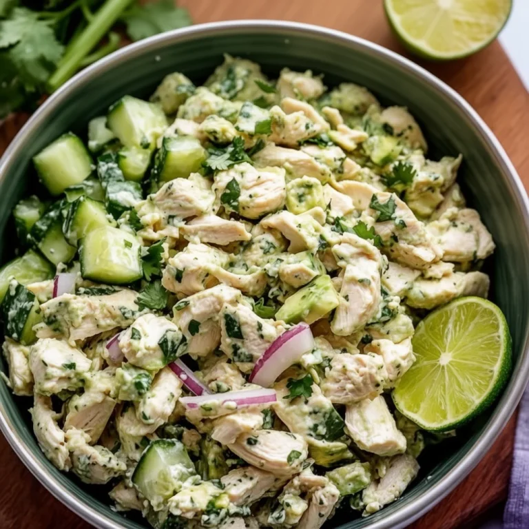 Delicious Avocado Chicken Salad with Lime and Cilantro