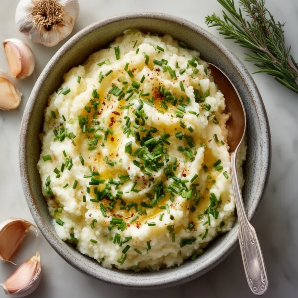 Delicious creamy cauliflower mashed potatoes served in a bowl