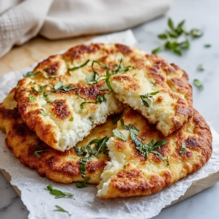 High protein cottage cheese flatbread sliced on a wooden board