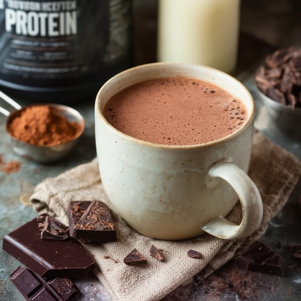 Delicious high protein hot chocolate in a cozy cup