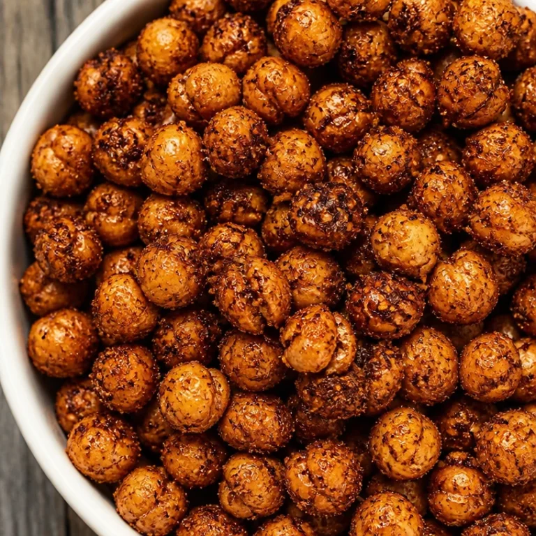 Crunchy cinnamon chickpeas served as a healthy snack option
