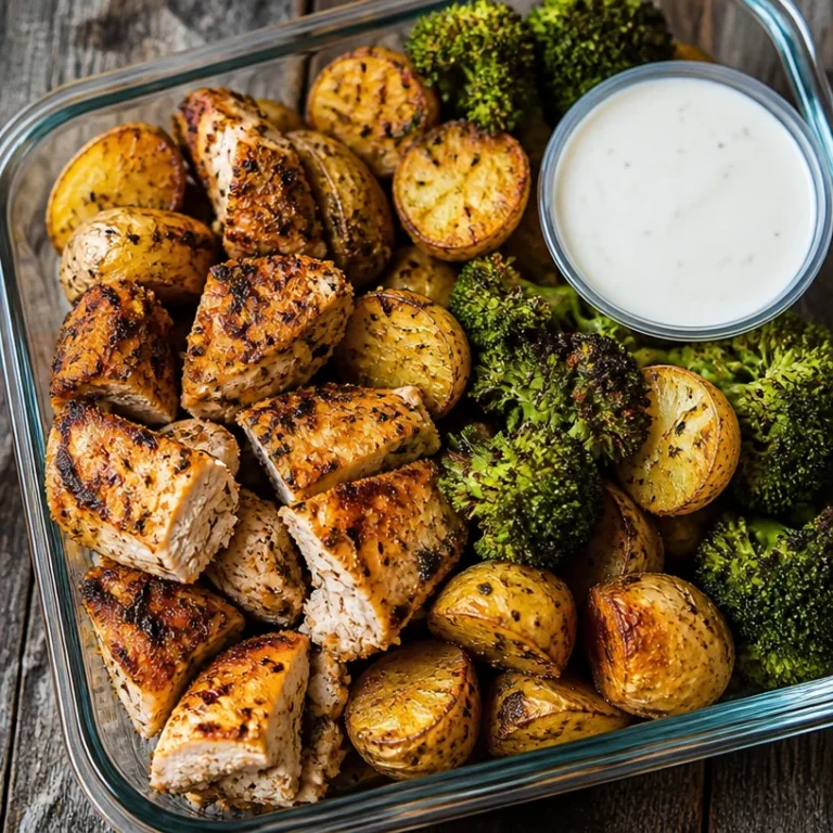 Dry-Rubbed Ranch Chicken Meal Prep Bowl with fresh vegetables