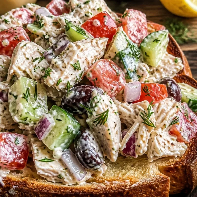 Delicious Greek Chicken Salad with fresh vegetables and grilled chicken