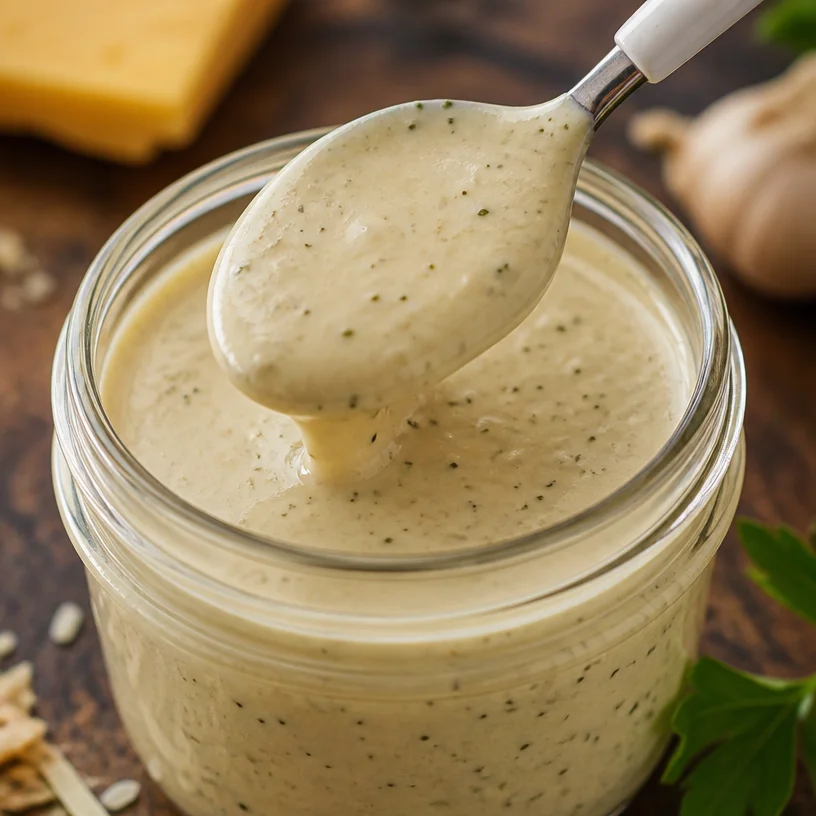 Healthy Caesar dressing made with nutritious ingredients for salads