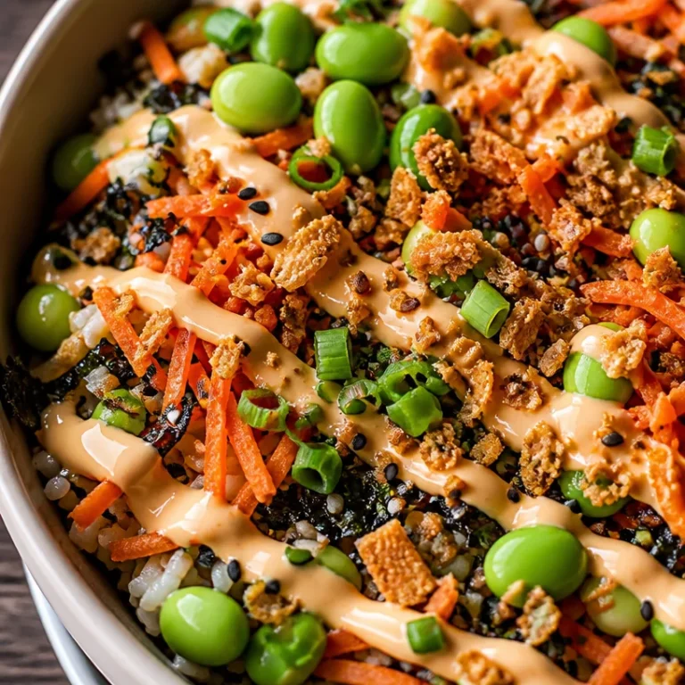 High-protein vegan sushi bowls with fresh vegetables and rice