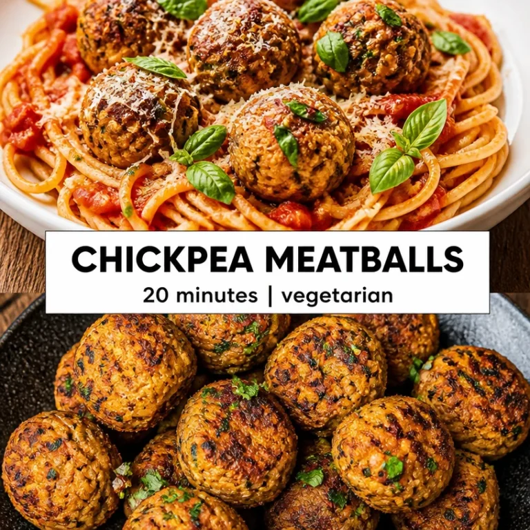 Plate of delicious chickpea meatballs served with sauce, garnished with herbs