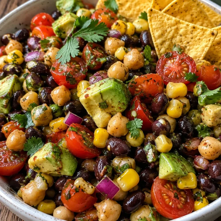Chili Lime Bean Salad with mixed beans, lime, and spices in a bowl