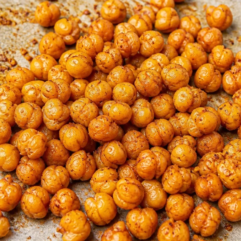 Bowl of crispy roasted chickpeas seasoned with spices