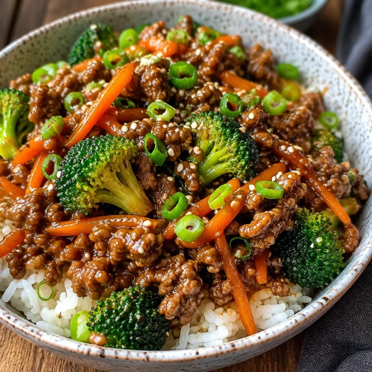 Plate of easy ground beef teriyaki stir fry with vibrant vegetables