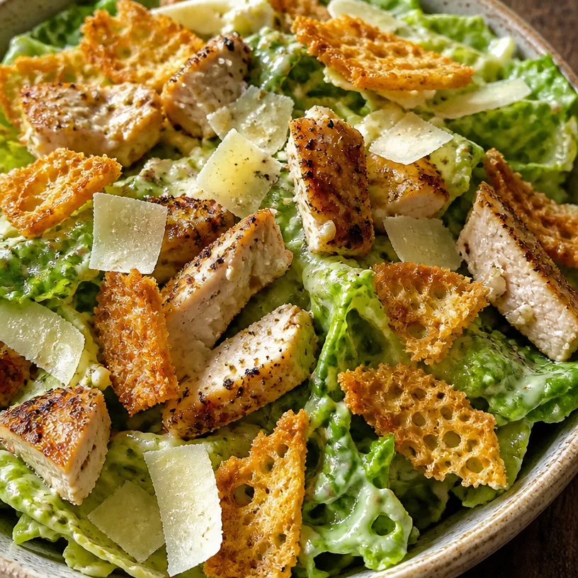 Grilled Chicken Caesar Salad with fresh romaine and parmesan cheese