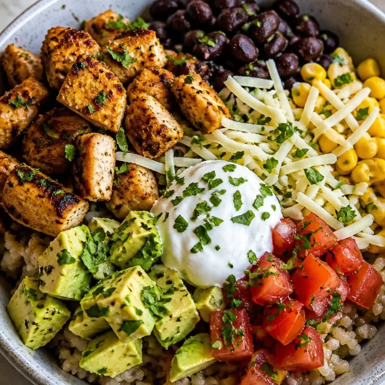 Hearty Southwest Chicken Bowl with grilled chicken, fresh vegetables, and spices