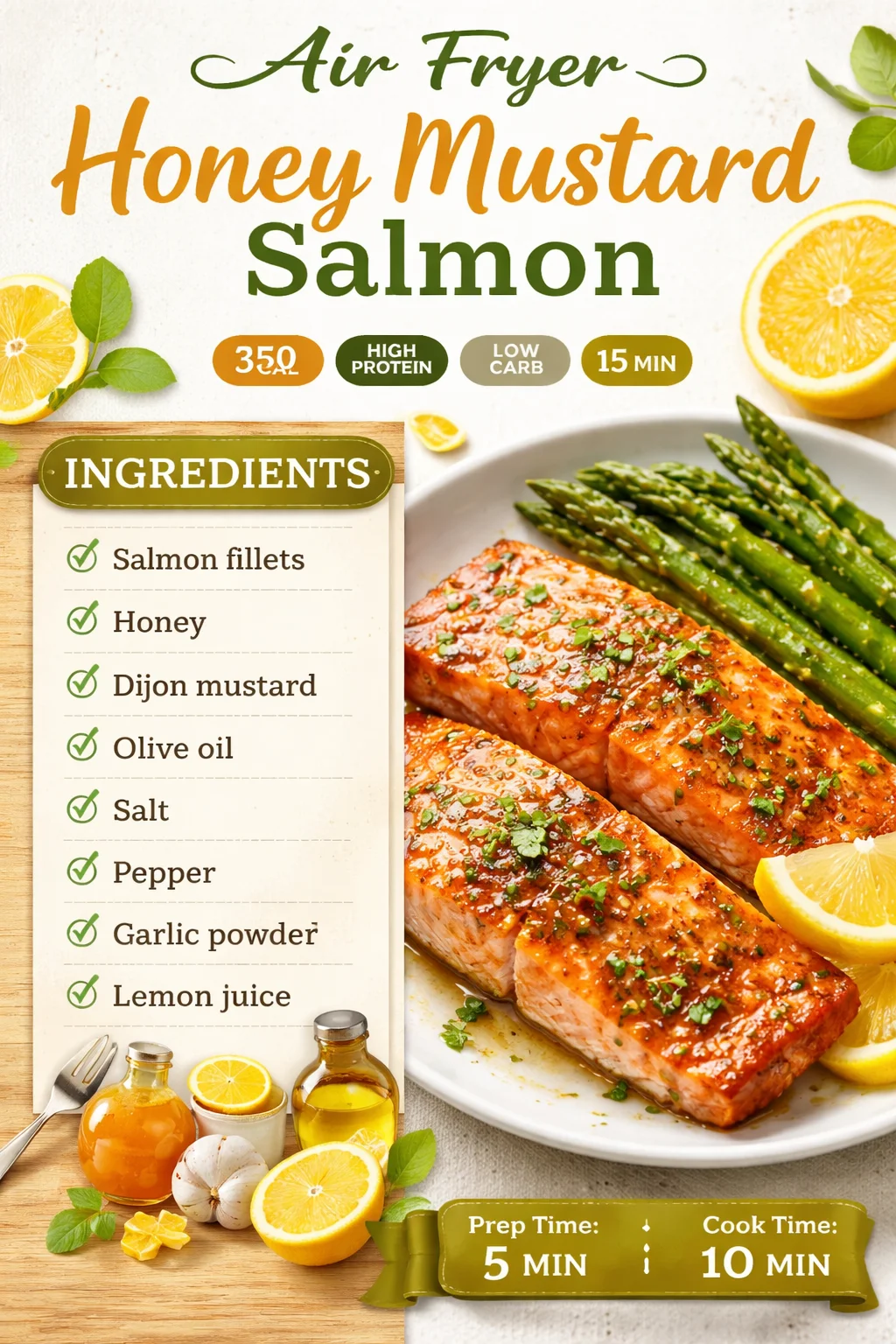 Air Fryer Honey Mustard Salmon