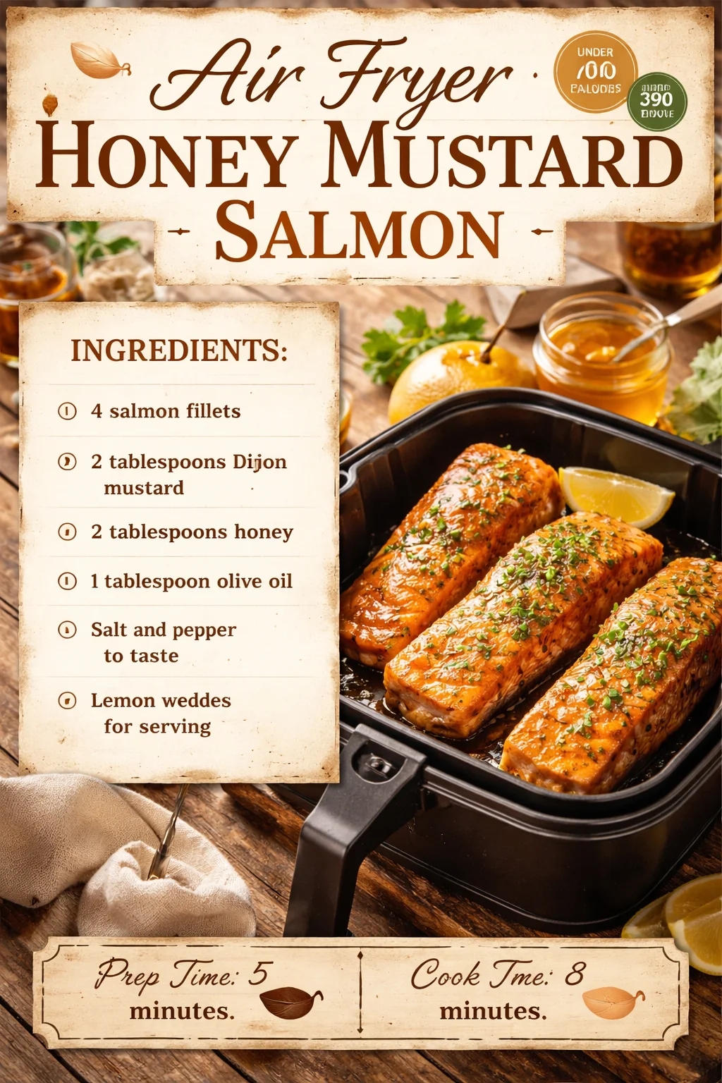 Air Fryer Honey Mustard Salmon