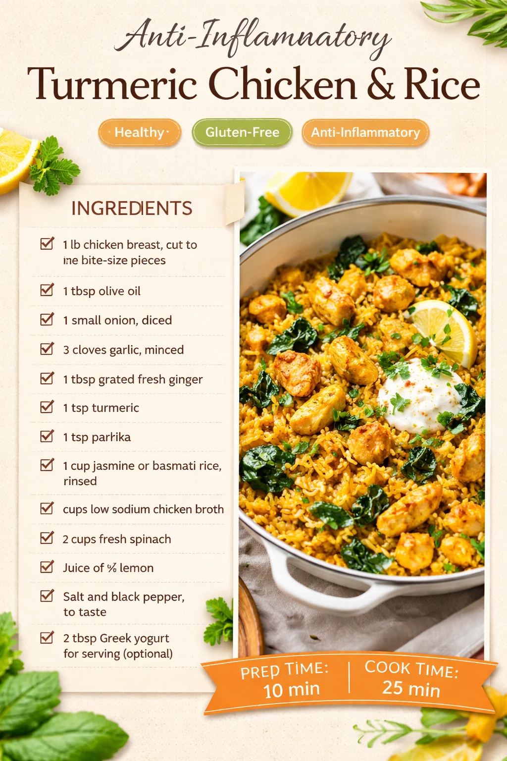 Anti-Inflammatory Turmeric Chicken & Rice