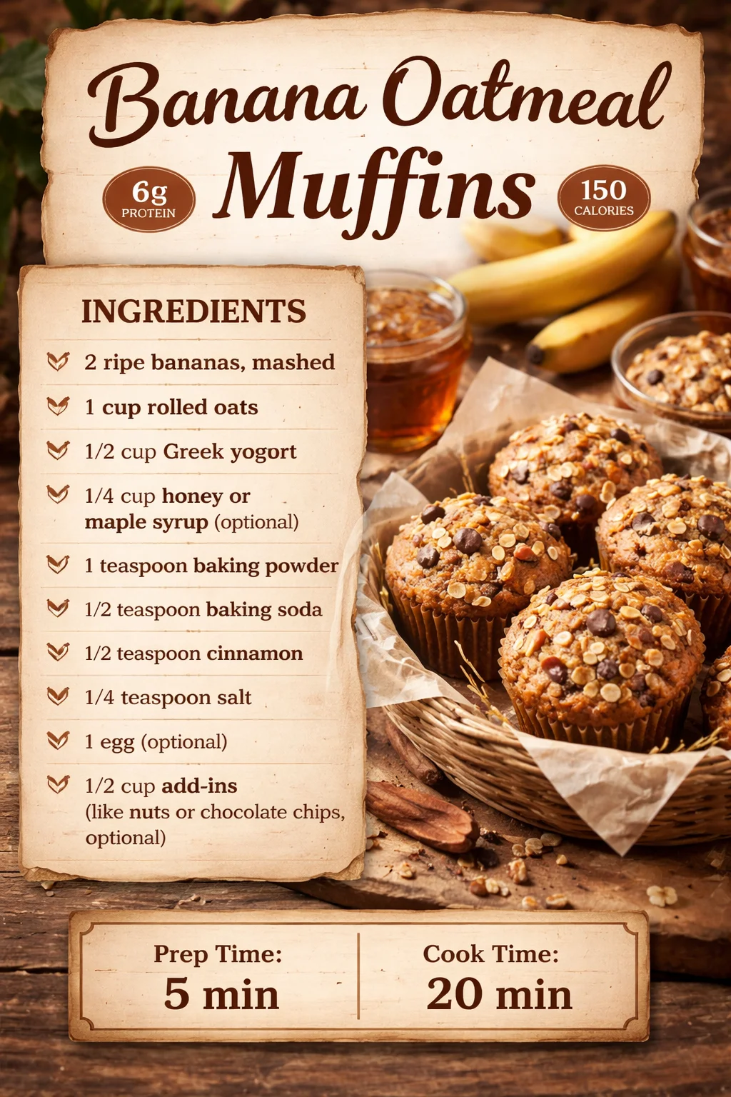 Banana Oatmeal Muffins