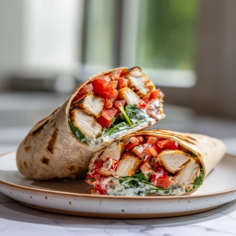 Delicious Bruschetta Chicken Wrap with fresh ingredients and vibrant colors