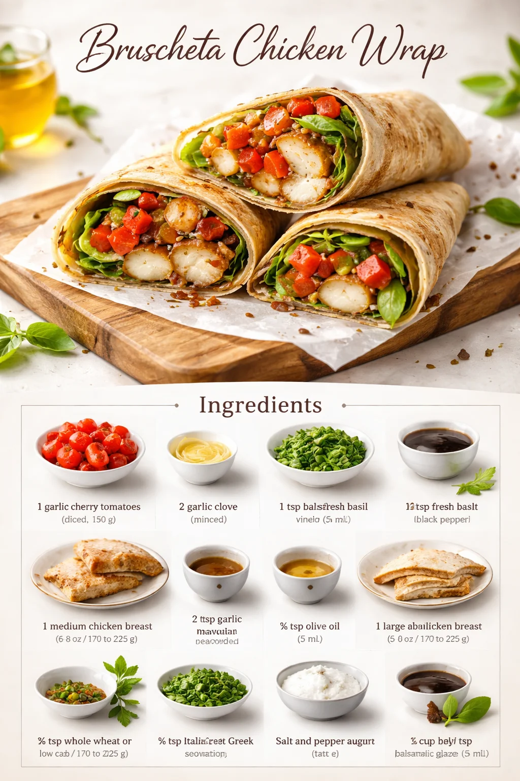 Bruschetta Chicken Wrap