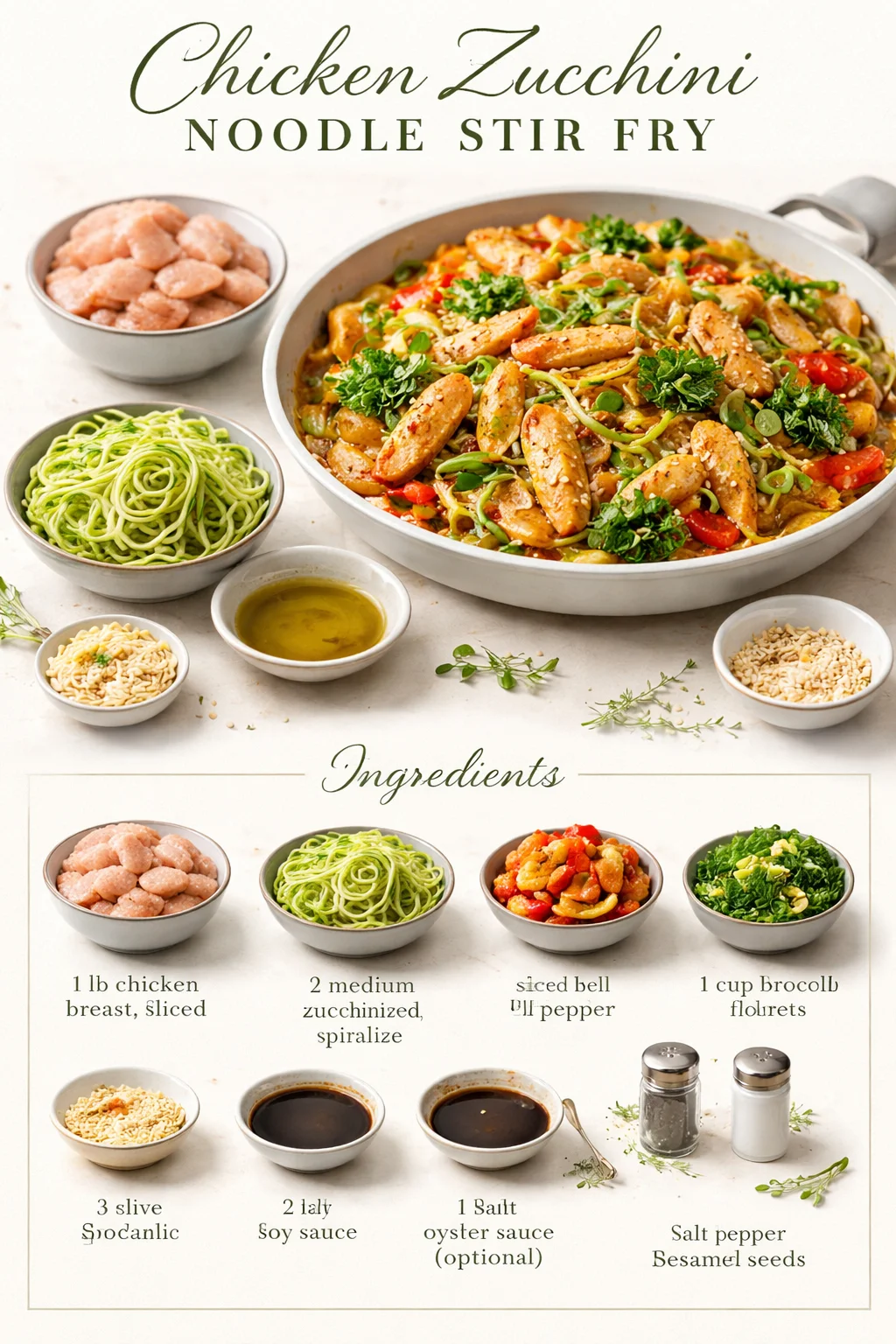 Chicken Zucchini Noodle Stir Fry