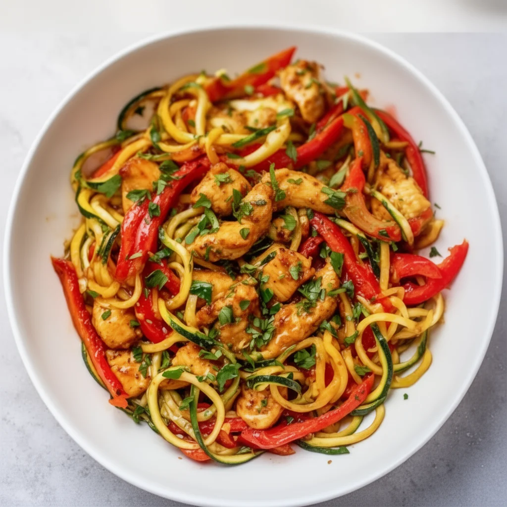 Chicken Zucchini Noodle Stir Fry