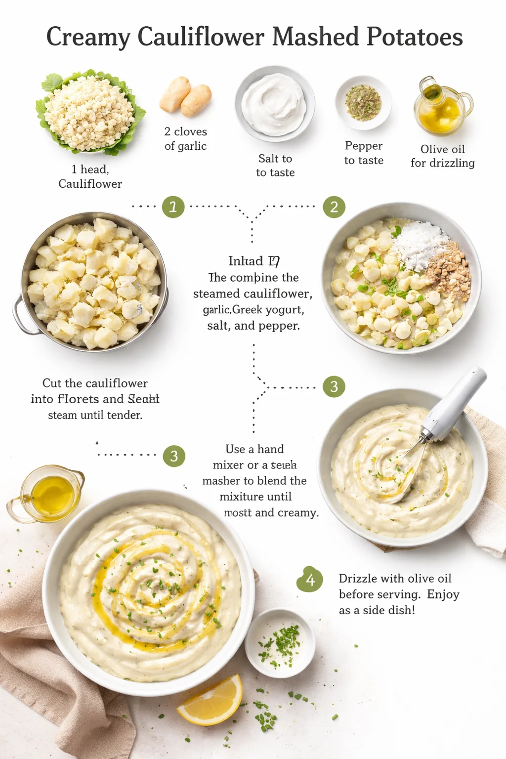 Creamy Cauliflower Mashed Potatoes