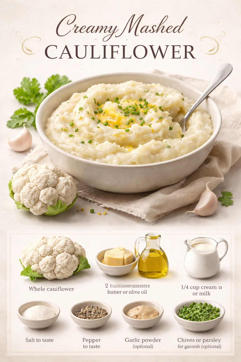 Creamy Mashed Cauliflower