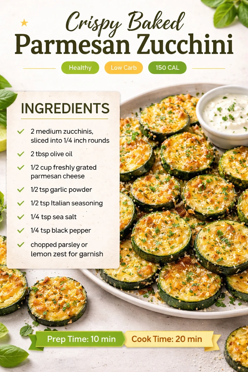 Crispy Baked Parmesan Zucchini Recipe