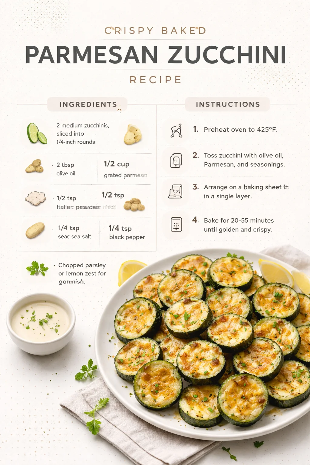 Crispy Baked Parmesan Zucchini Recipe