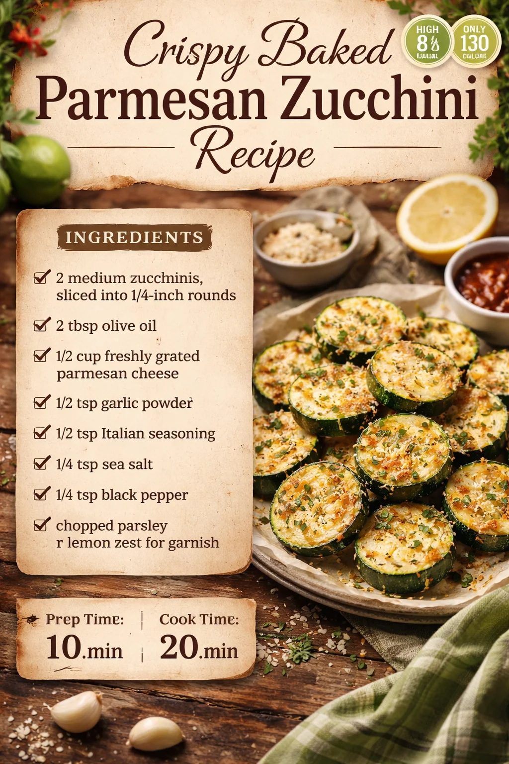 Crispy Baked Parmesan Zucchini Recipe
