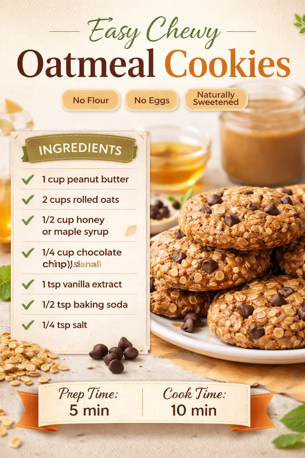 Easy Chewy Oatmeal Cookies