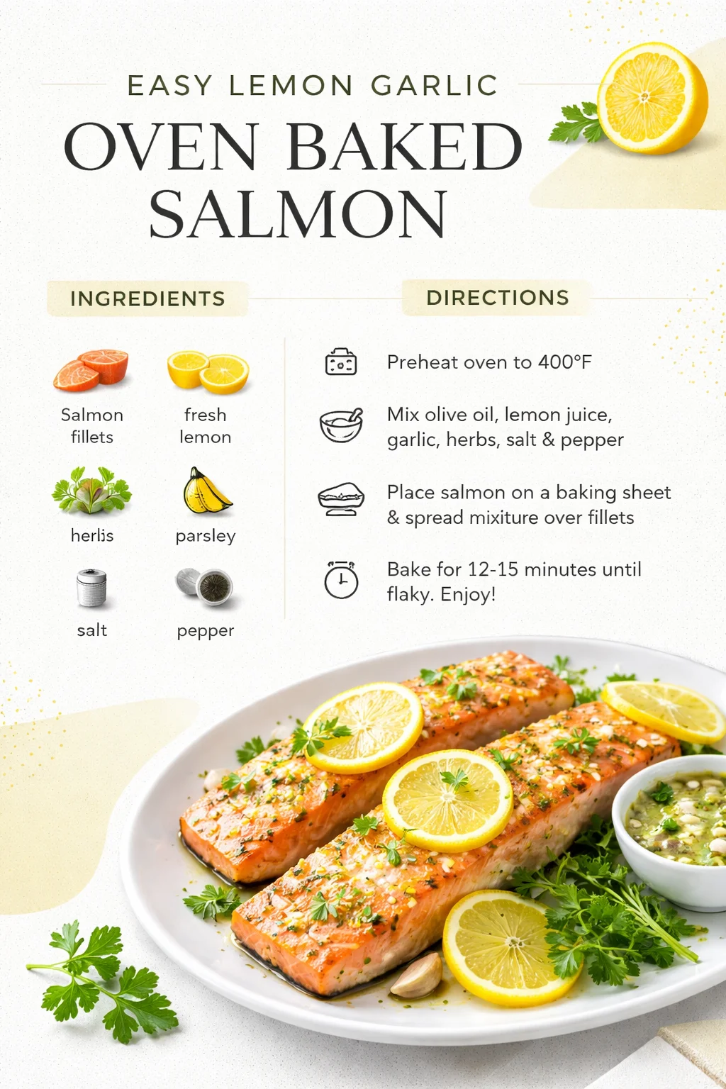 Easy Lemon Garlic Oven Baked Salmon