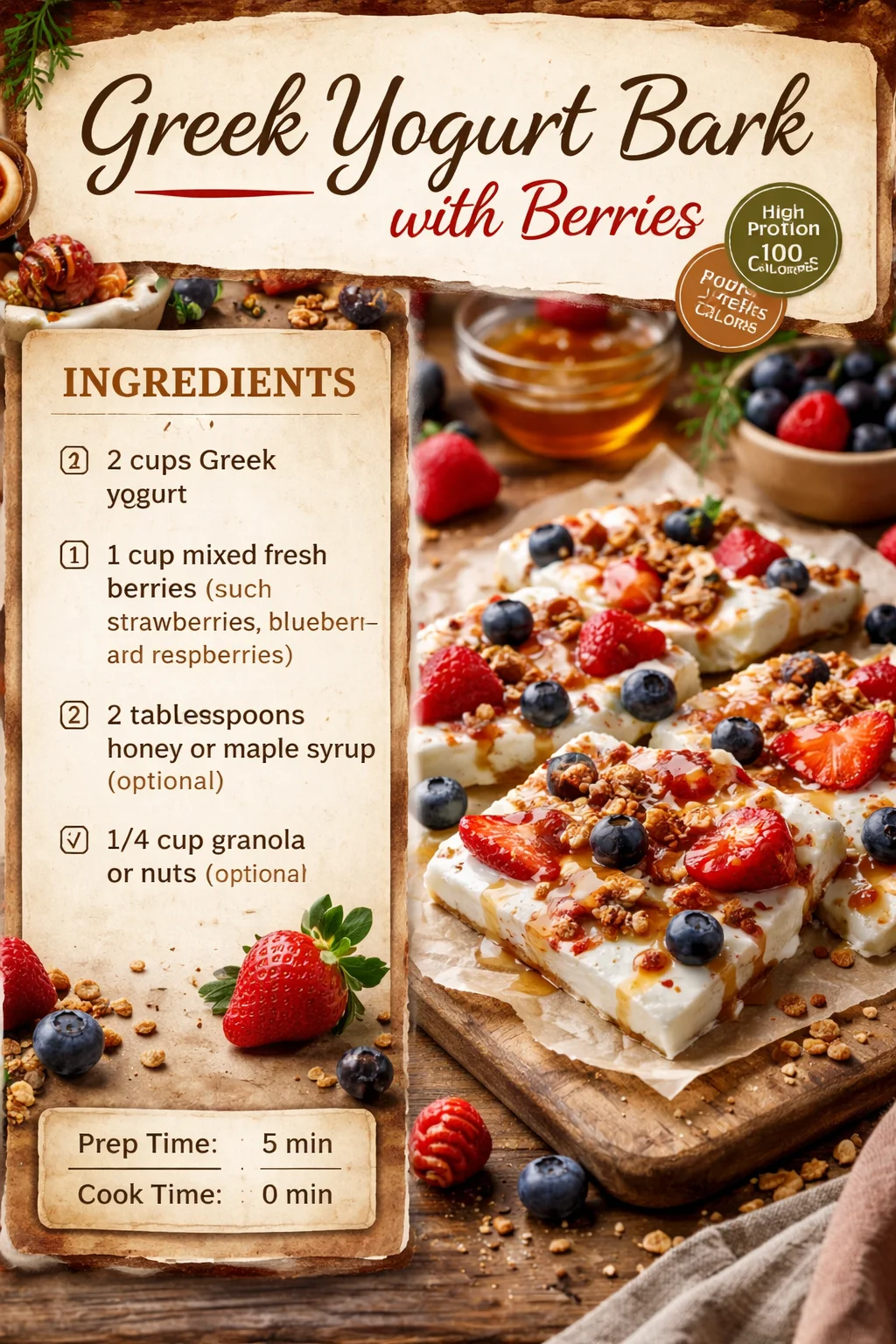 Greek Yogurt Bark with Berries