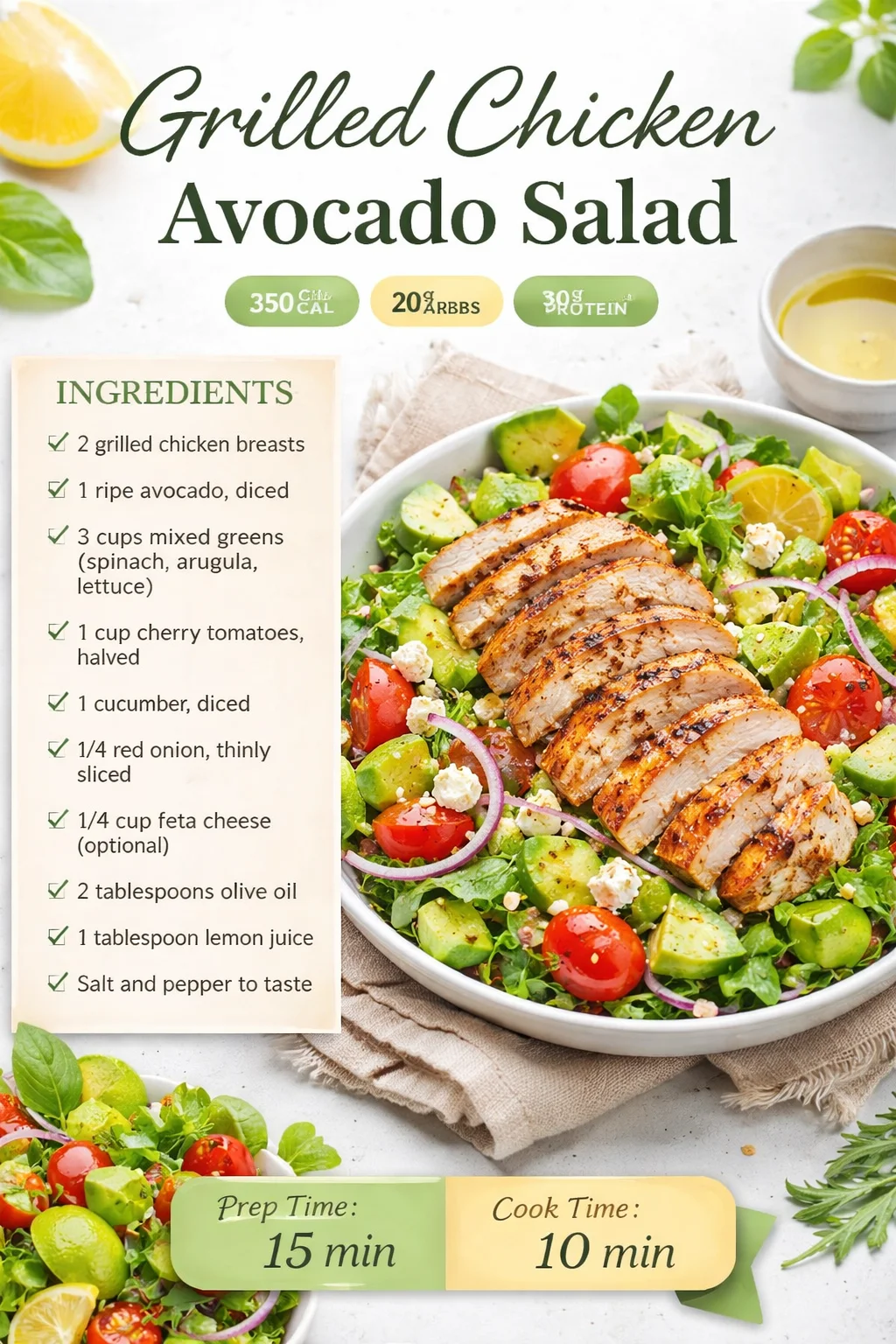 Grilled Chicken Avocado Salad