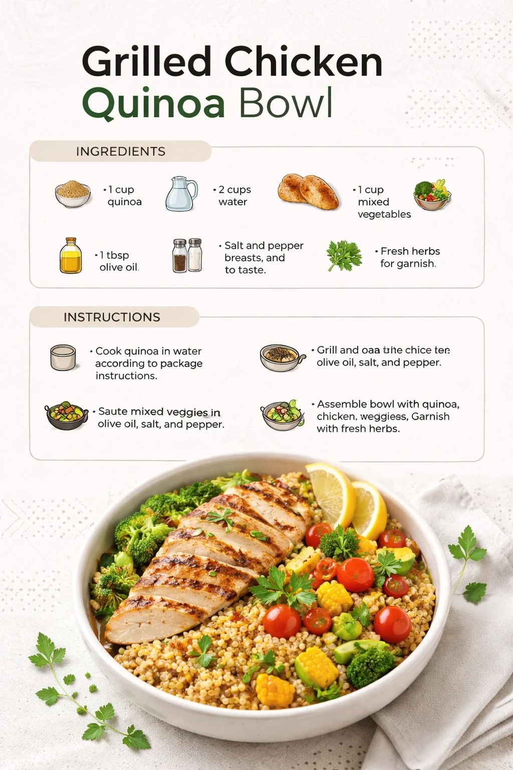 Grilled Chicken Quinoa Bowl