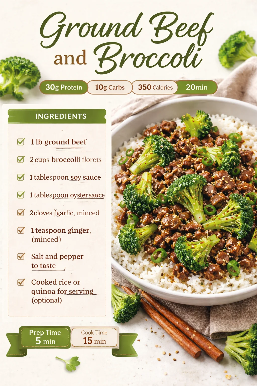 Ground Beef and Broccoli