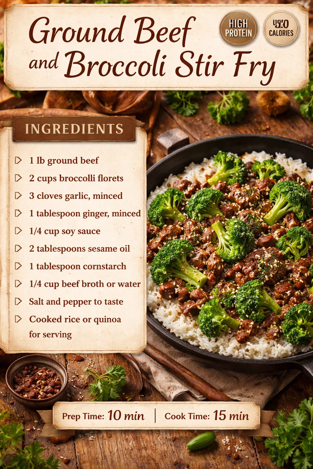 Ground Beef and Broccoli Stir Fry