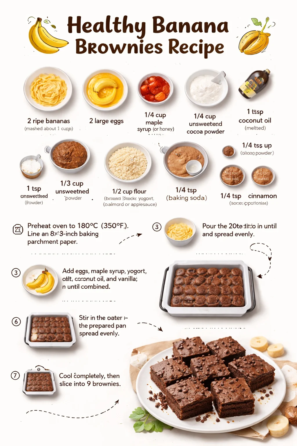 Healthy Banana Brownies Recipe
