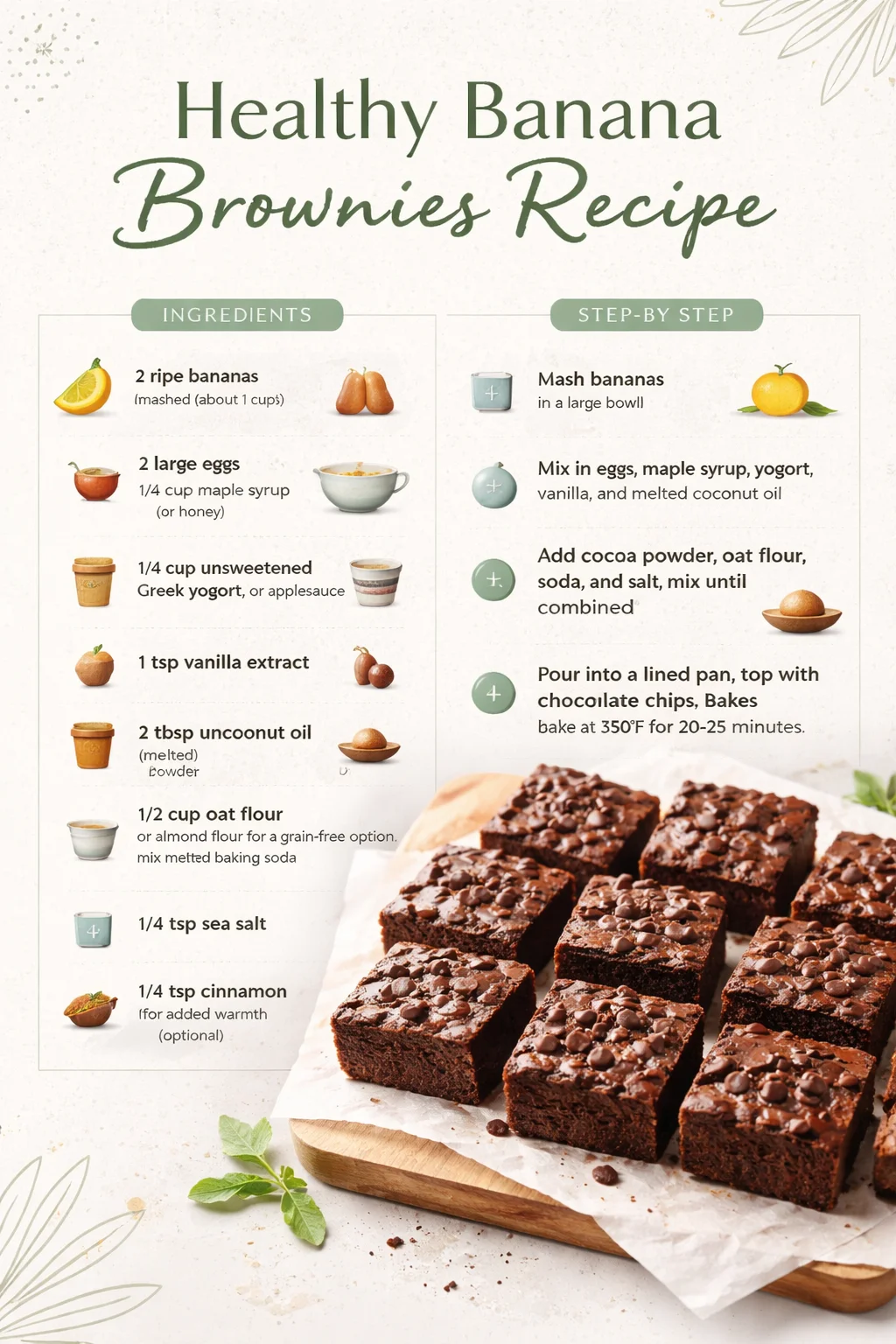 Healthy Banana Brownies Recipe
