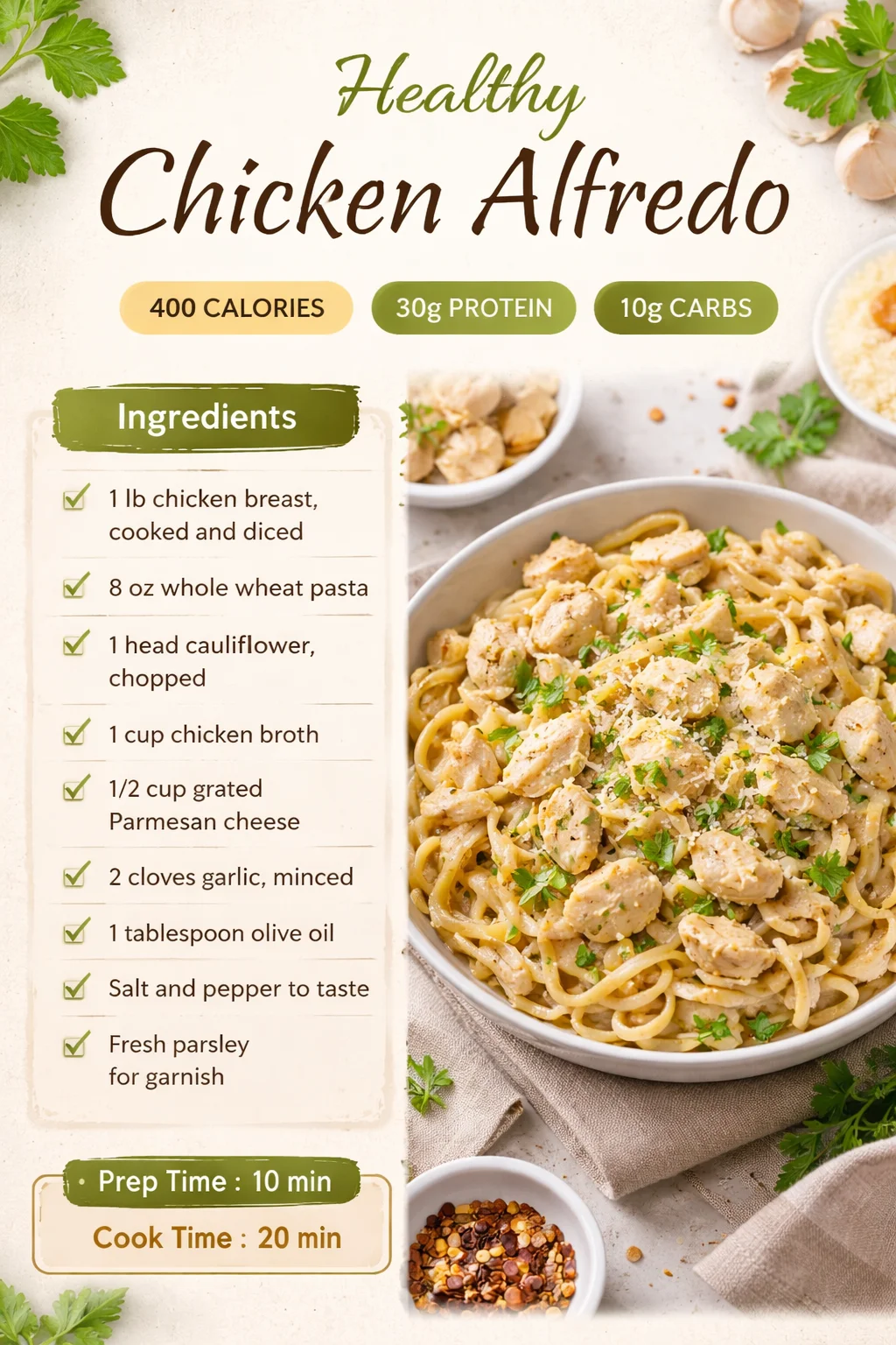 Healthy Chicken Alfredo