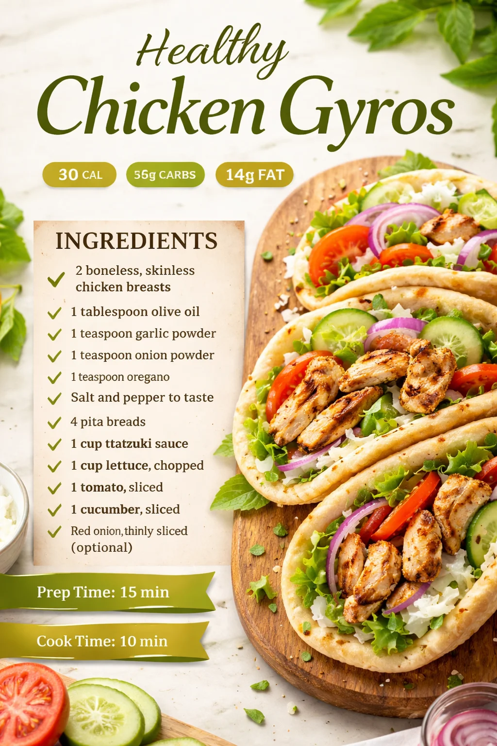 Healthy Chicken Gyros