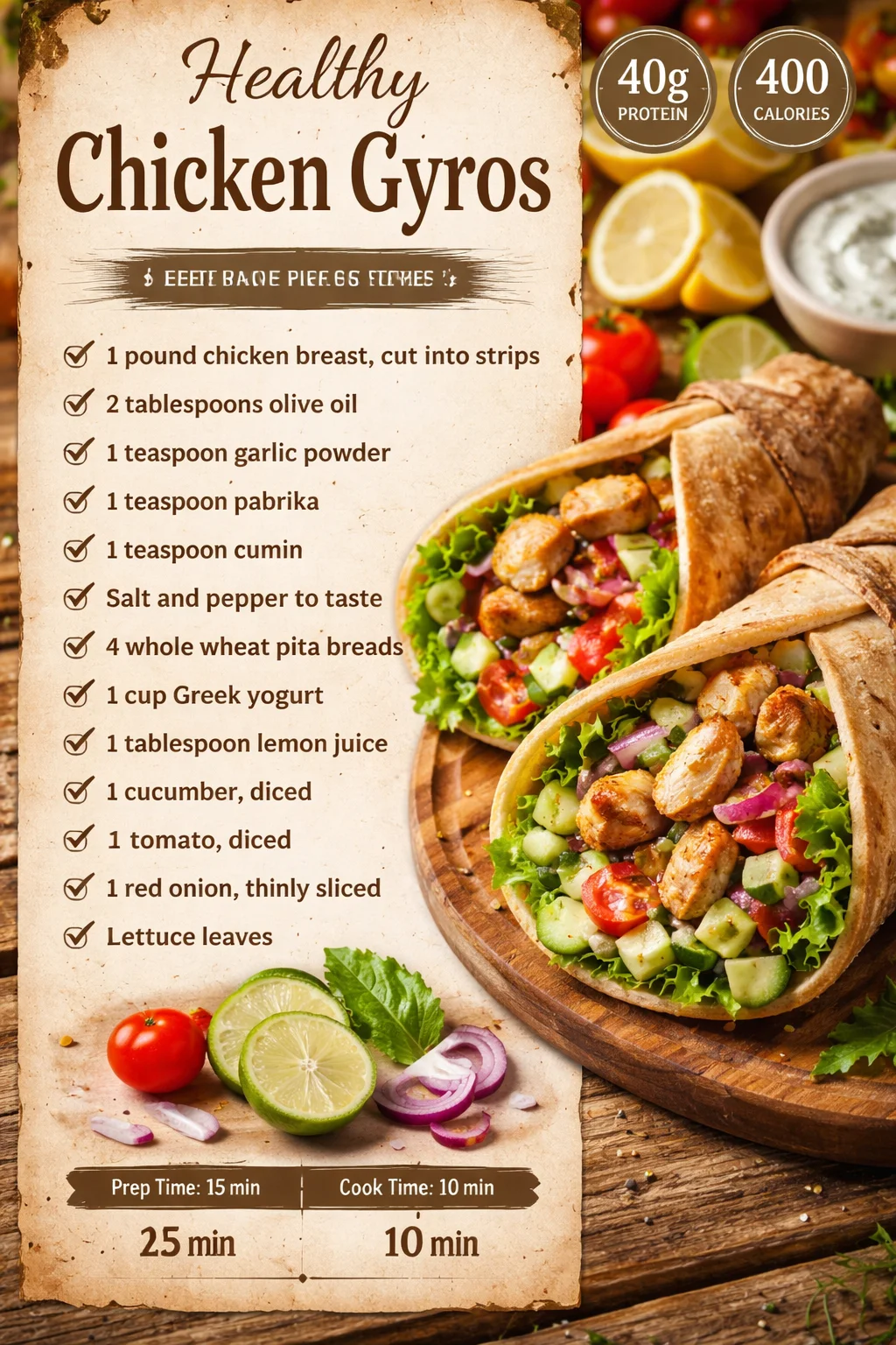 Healthy Chicken Gyros