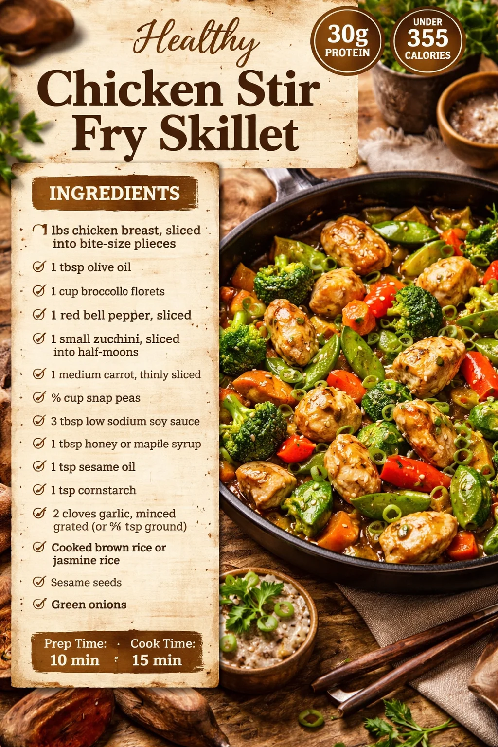Healthy Chicken Stir Fry Skillet