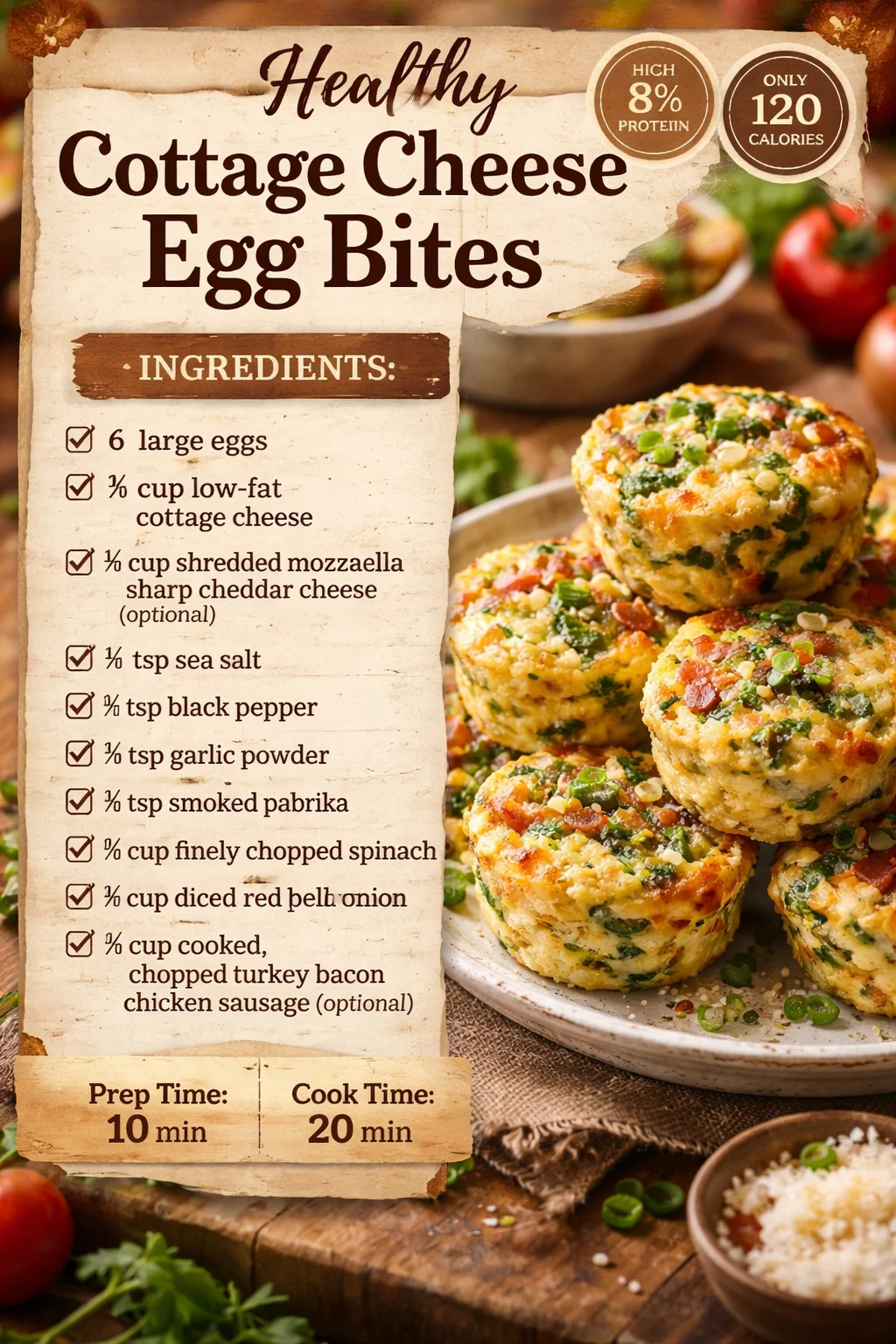Healthy Cottage Cheese Egg Bites