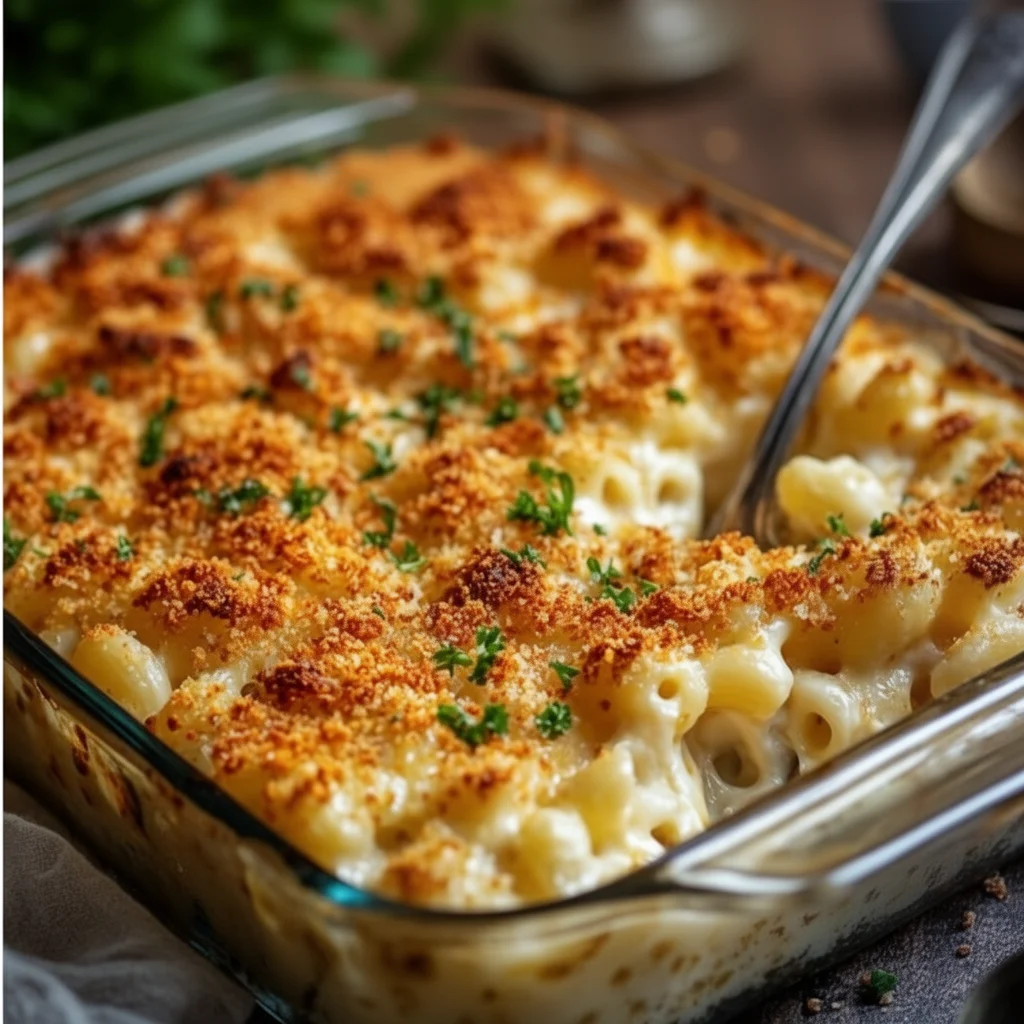 Healthy High Protein Baked Mac and Cheese