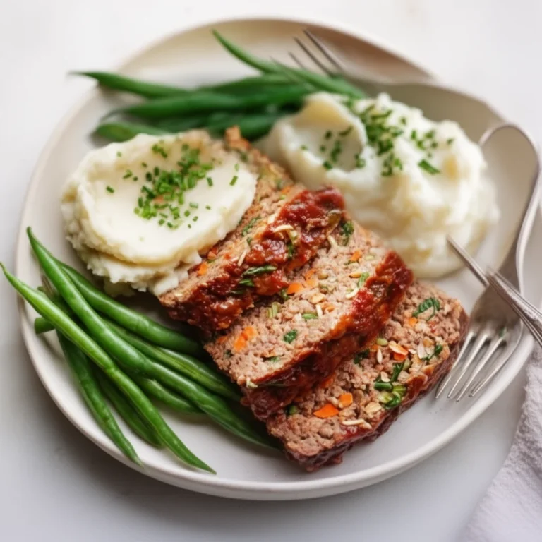 Healthy meatloaf served with creamy mashed potatoes for a nutritious meal.