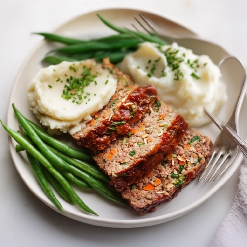 Healthy meatloaf served with creamy mashed potatoes for a nutritious meal.