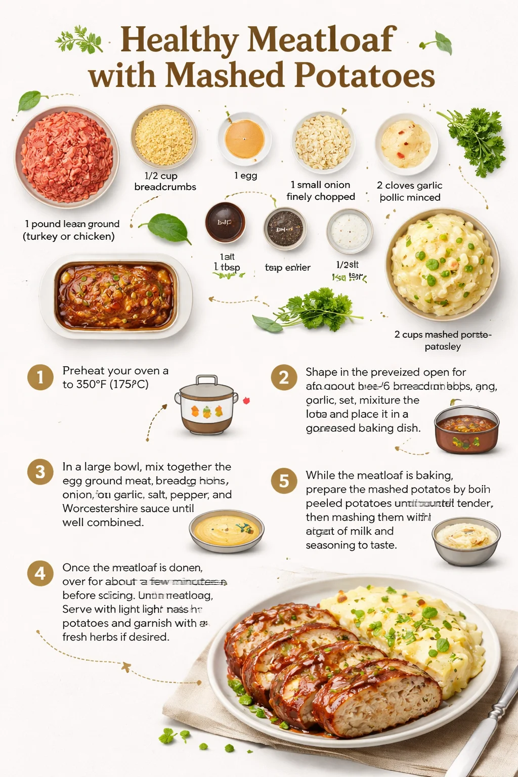 Healthy Meatloaf with Mashed Potatoes