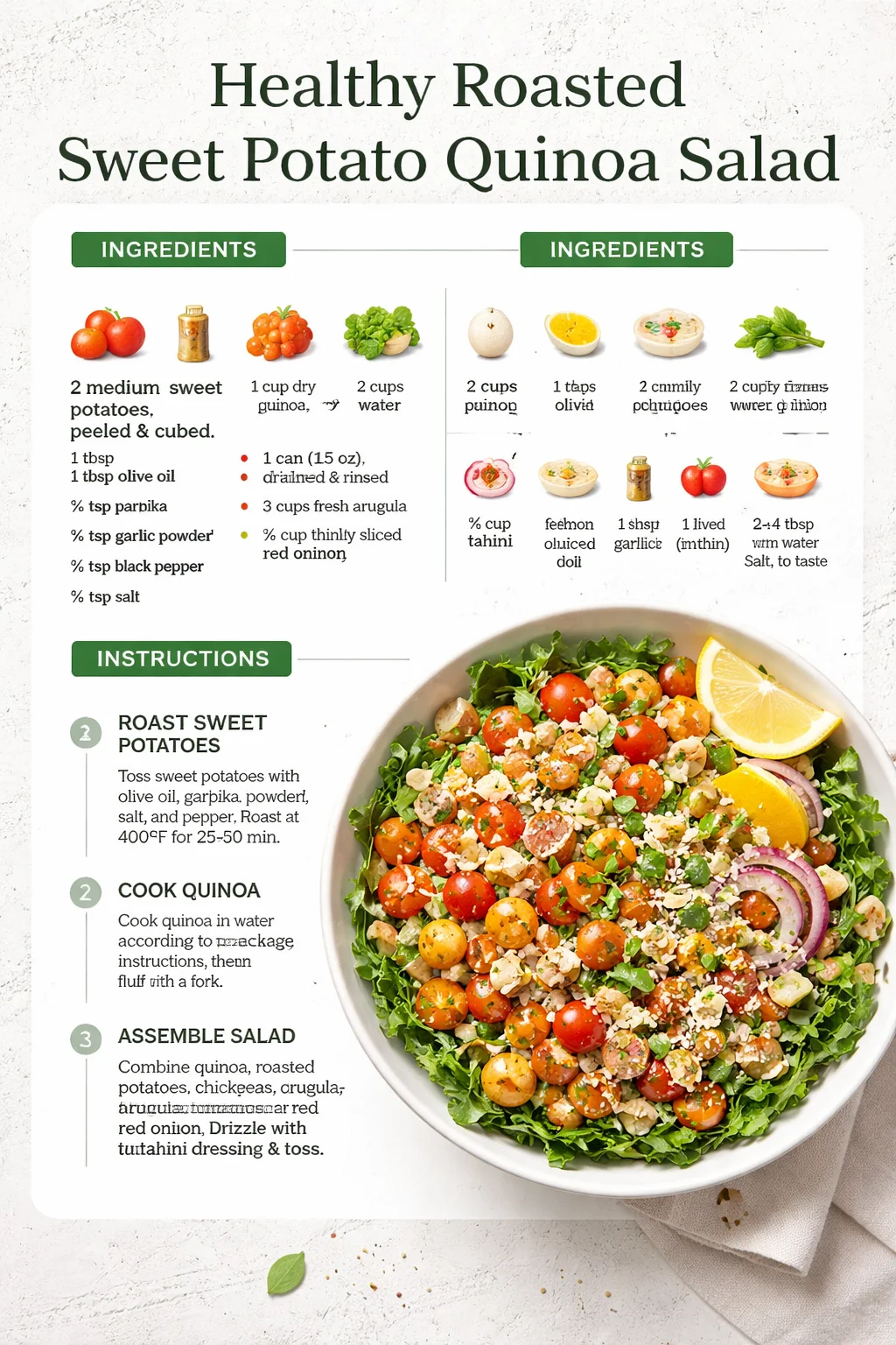 Healthy Roasted Sweet Potato Quinoa Salad