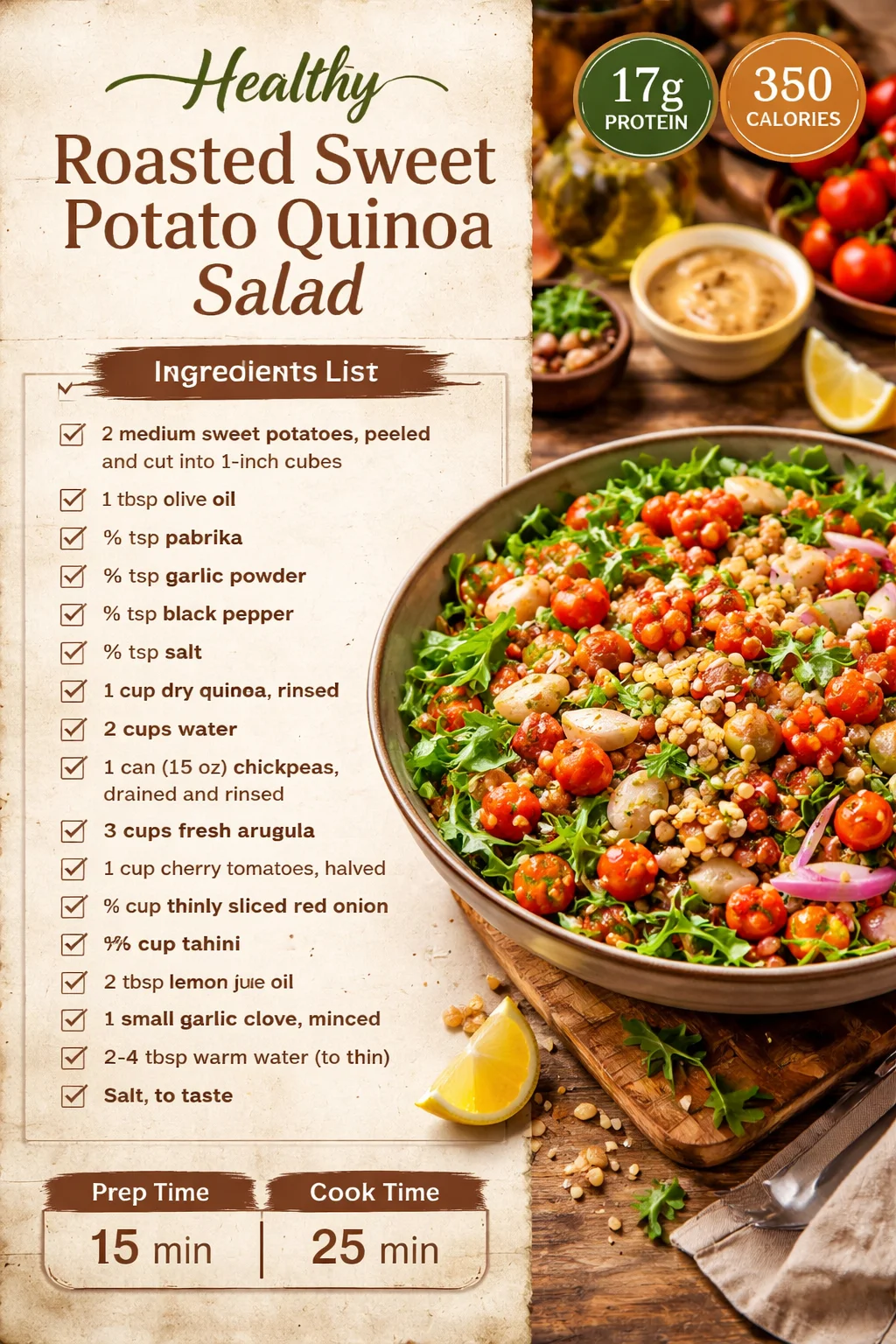 Healthy Roasted Sweet Potato Quinoa Salad