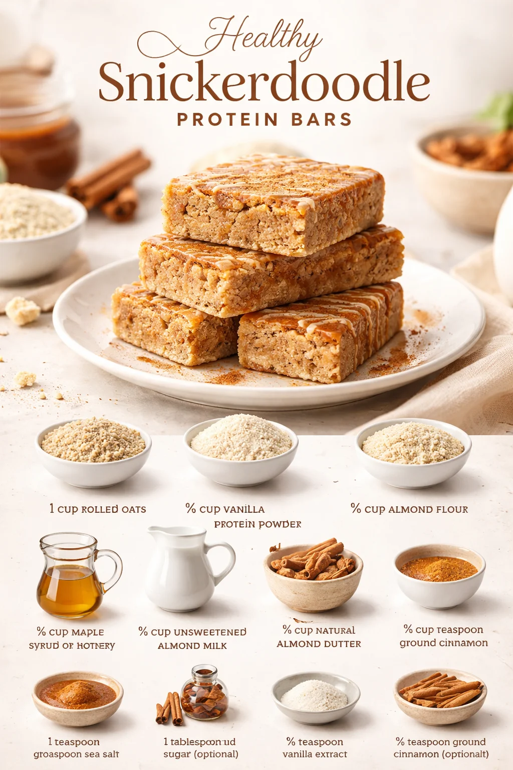 Healthy Snickerdoodle Protein Bars
