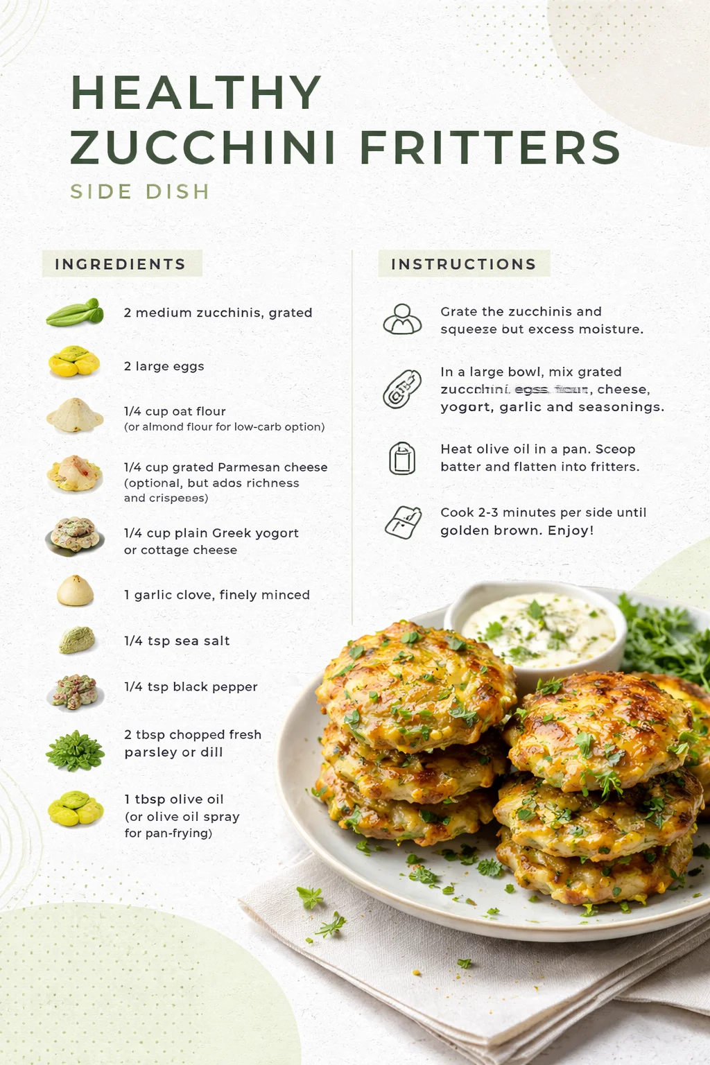 Healthy Zucchini Fritters Side Dish